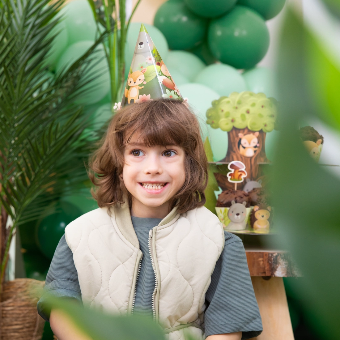 Erdő állatai party kalapok, 6 db