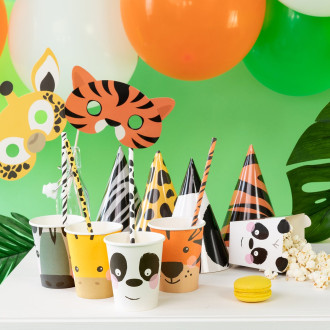 Party klobučki Safari živali, 4 kos