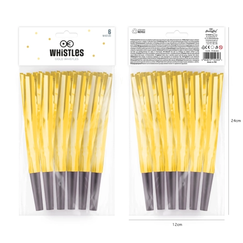 Trâmbițe de petrecere aurii - 6 buc.