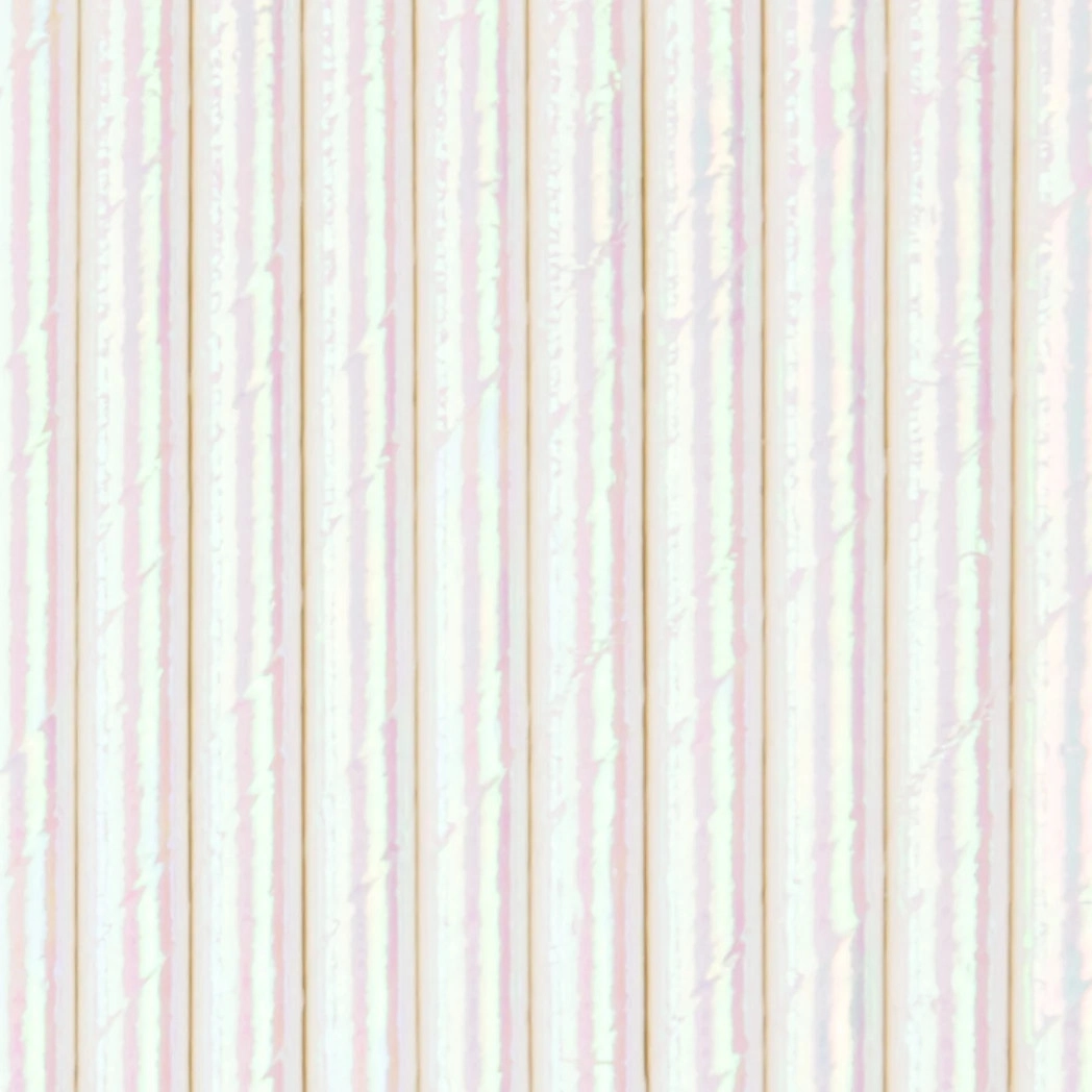 Gyöngyházfehér szívószálak – 10 db