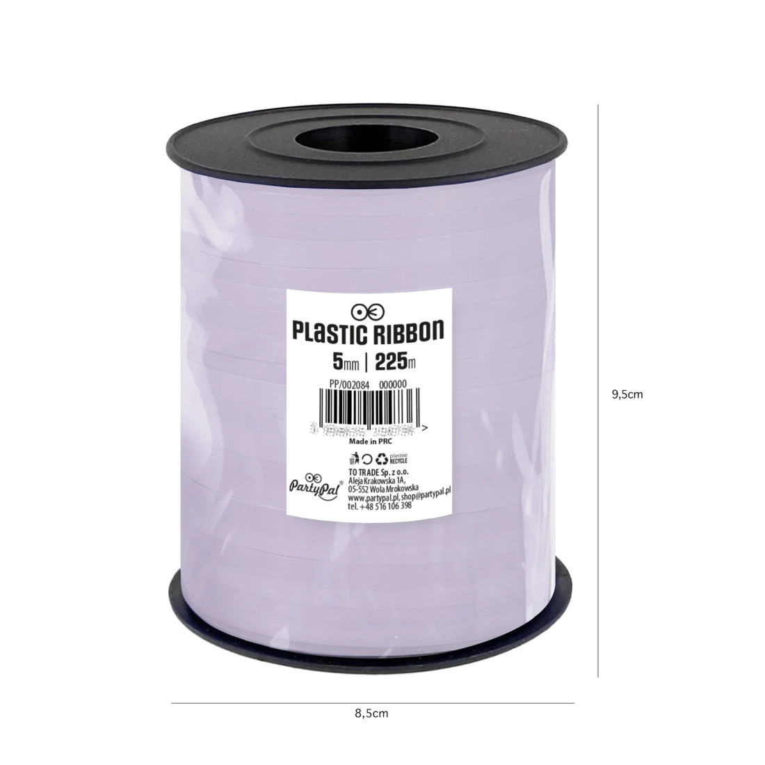 Panglică din plastic, mov pastel – 225 m
