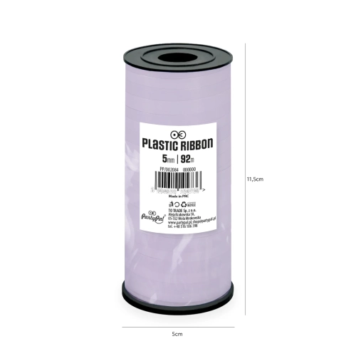 Bentiță din plastic, lila pastel – 92 m