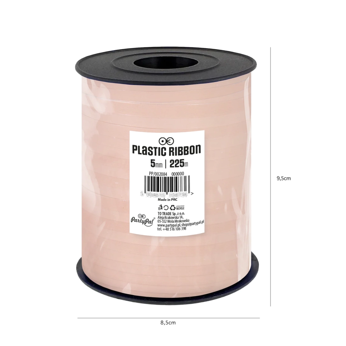 Műanyag szalag púder rózsaszín – 225 m