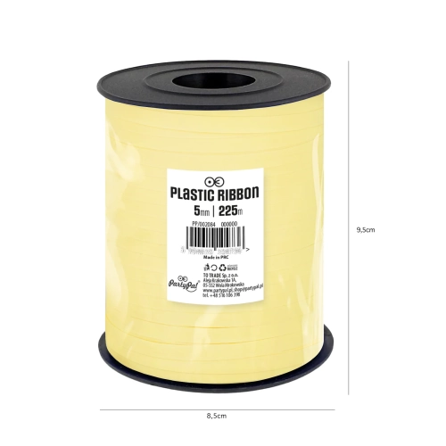 Panglică din plastic galben pastel – 225 m
