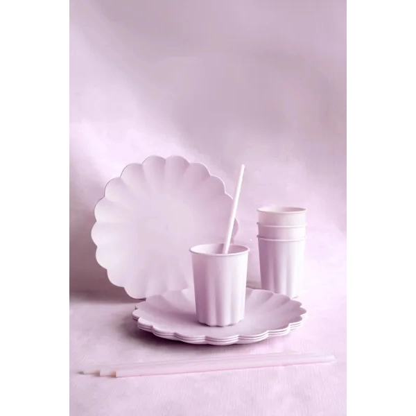 Pahare din plastic mov 220 ml, 4 buc.