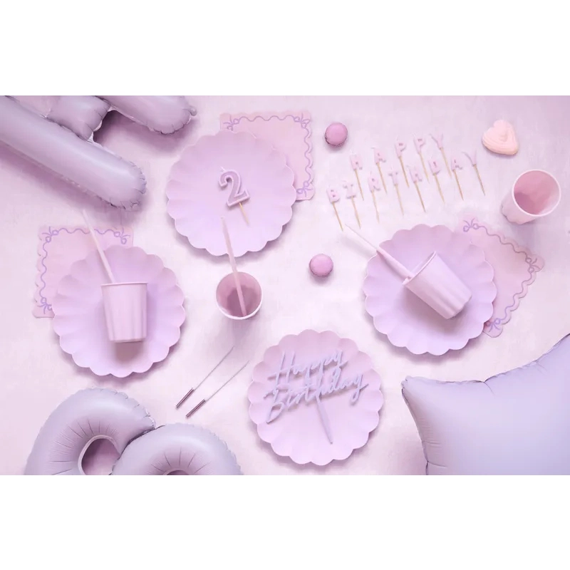 Pahare din plastic mov 220 ml, 4 buc.