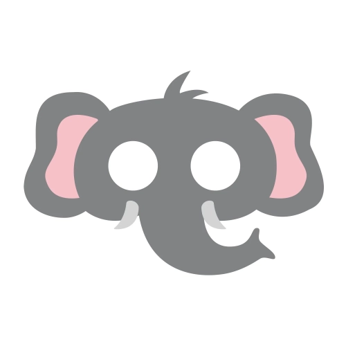 Mască din pâslă cu elefant, 1 bucată