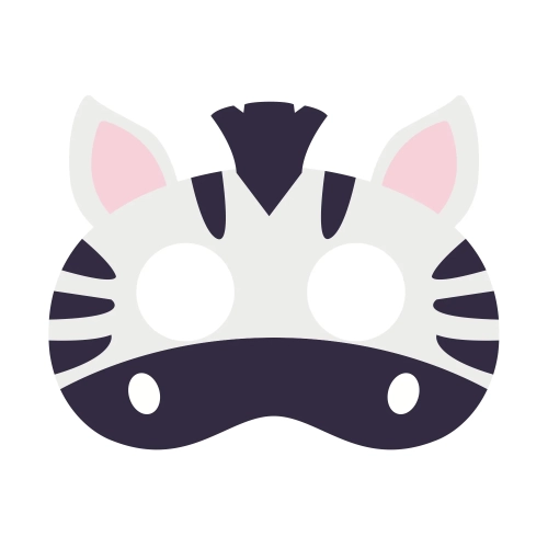 Mască din fetru, zebră, 1 buc.