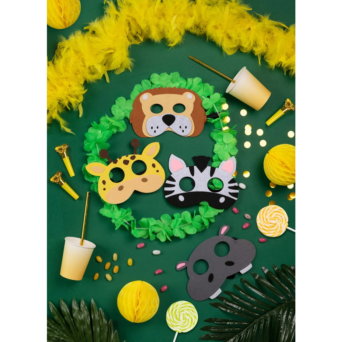 Mască din fetru, zebră, 1 buc.