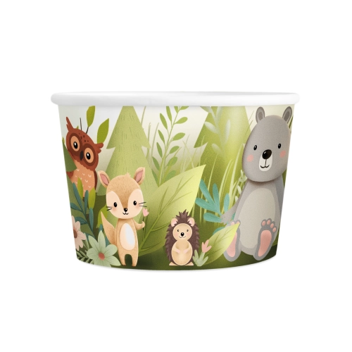 Pahare pentru înghețată cu animale din pădure, set 6 bucăți