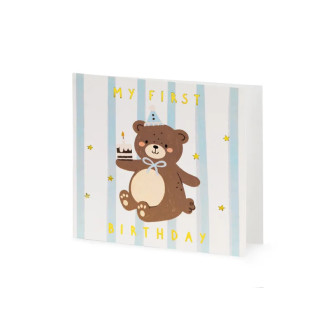 Vabilo za 1. rojstni dan z motivom Medvedka