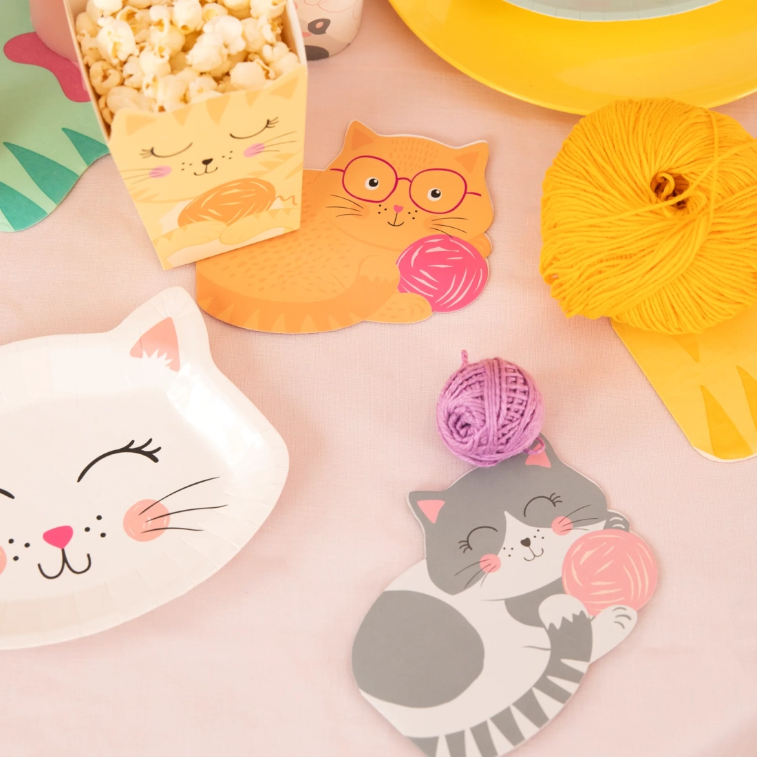 Invitații pentru petrecere în formă de pisicuțe, 6 buc.