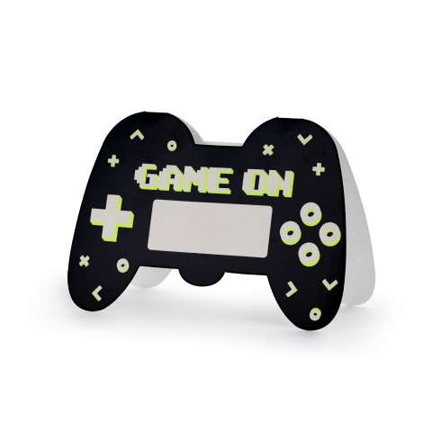 Gamepad alakú parti meghívók, fekete, 6 db borítékokkal