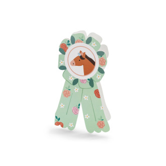 Pozvánky s motívom koní, kotiliónový tvar, 6 ks, pastelové farby