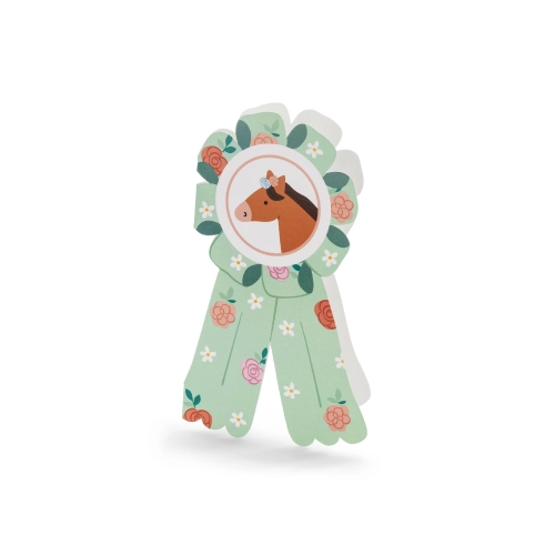 Meghívók ló motívummal, kotilion formájú, 6 db, pasztell színek