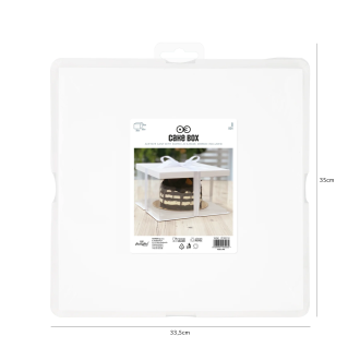 Prozorna škatla za torto z mašno 30x30x15 cm