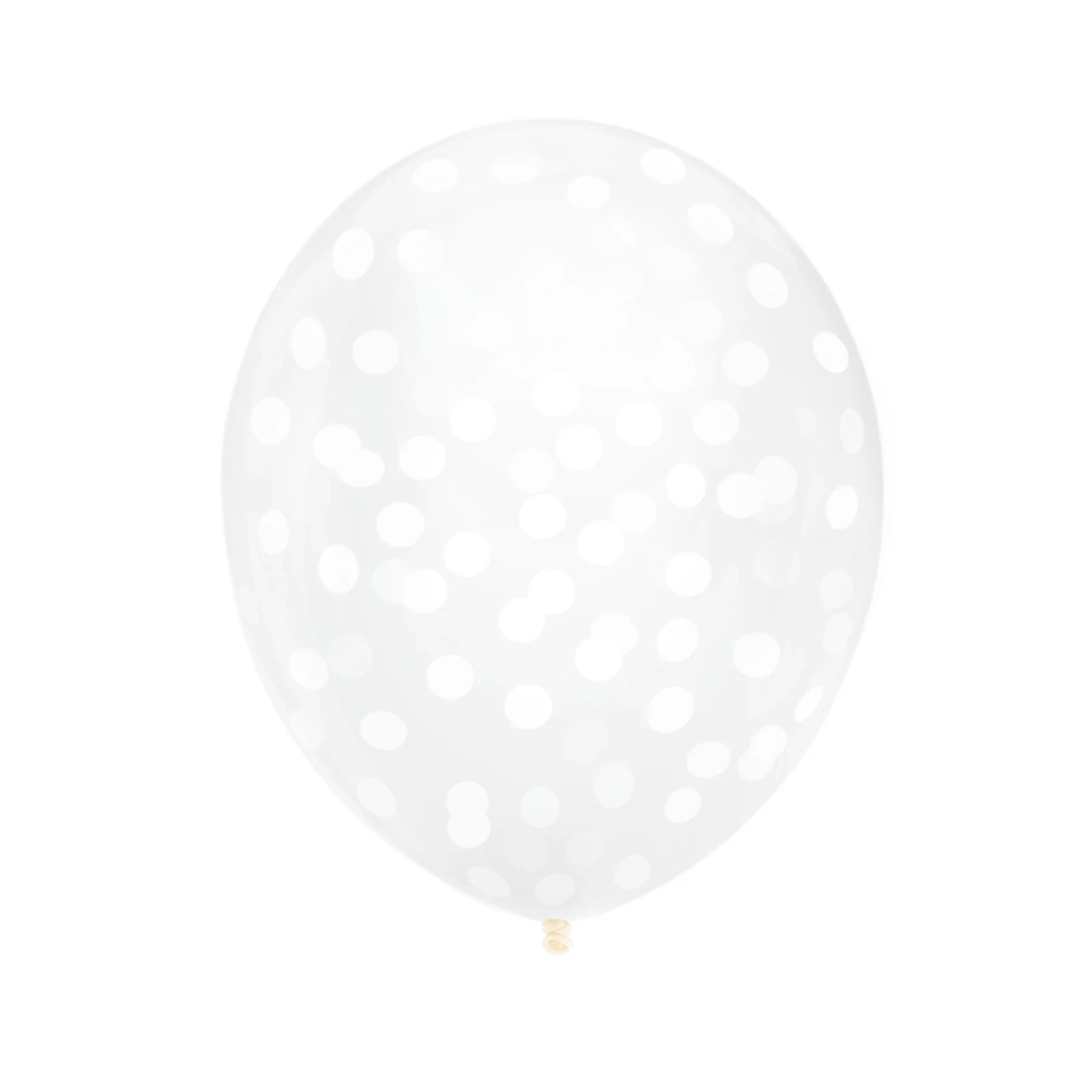 Átlátszó lufik fehér konfettivel 30 cm – 100 db