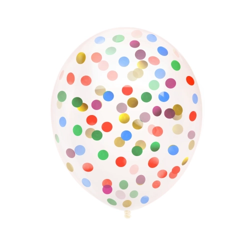 Baloane transparente cu confetti colorate 30 cm - 100 buc.