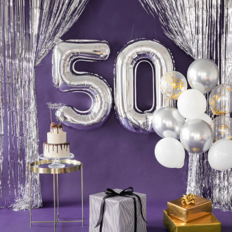 Komplet balonov Happy Birthday modra srebrna 102 kos