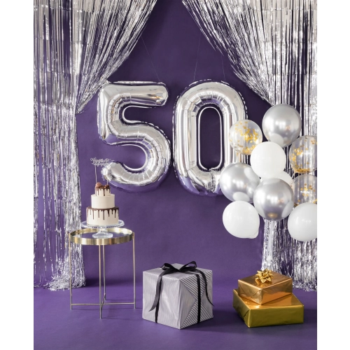 Baloane transparente cu confetti, 30 cm, aurii – 100 buc.