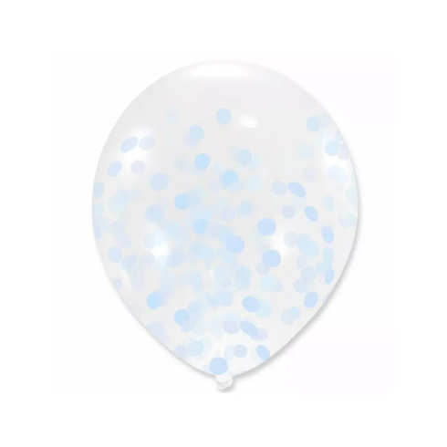 Átlátszó lufik kék pöttyökkel, 30 cm, 100 db Átlátszó lufik kék pöttyökkel, 30 cm, 100 db