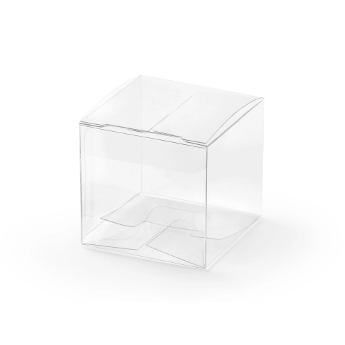 Cutii transparente pătrate 5x5x5 cm – set 10 bucăți pentru cadouri