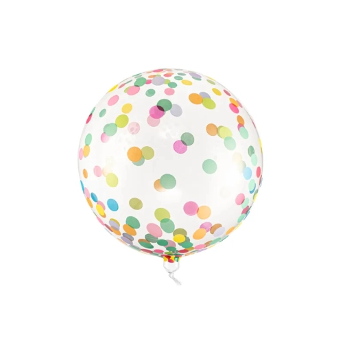 Palloncino trasparente con coriandoli colorati, 40 cm