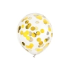 Balon transparent cu confetti aurii, 30 cm, 6 buc.