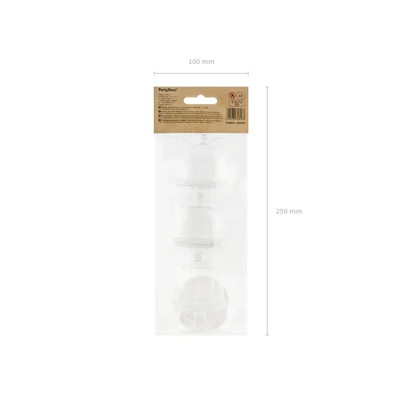 Mini suport transparent pentru prăjituri 5,5×7,5 cm – set 3 buc.