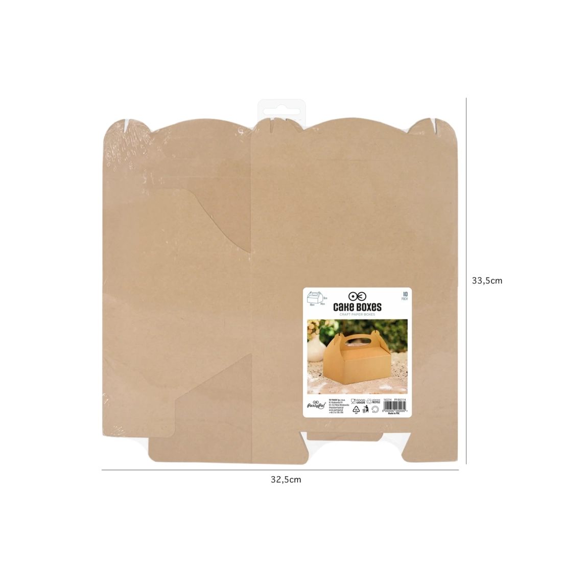 Cutie naturală pentru prăjituri și torturi, cutii de nuntă pentru daruri, pachet 10 buc.