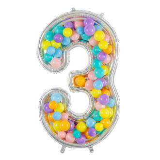 Okvir za balone št. 3, 126 cm, srebrn – izvirna dekoracija za praznovanje