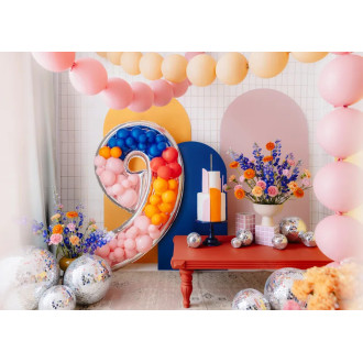 Okvir za balone številka 9, 126 cm, srebrn – izvirna zabavna dekoracija