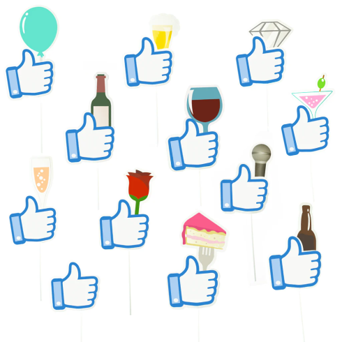 Facebook Like fotózási kellékek – 12 db Facebook Like fotózási kellékek – 12 db