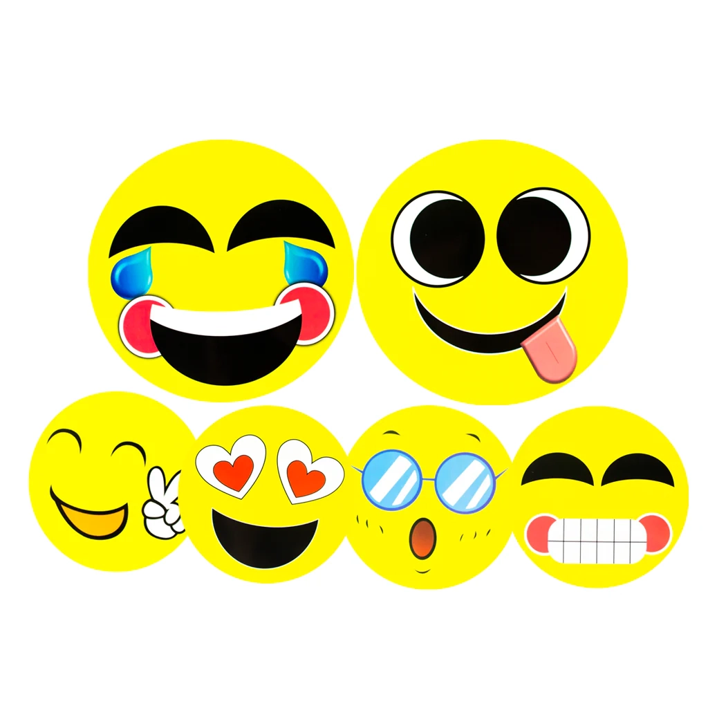 Fotózási kellékek mosolygós emojikkal, 6 db