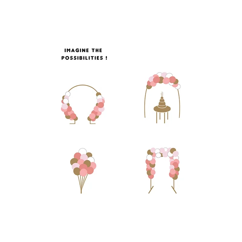 Rózsaszín léggömb girland, 200 cm