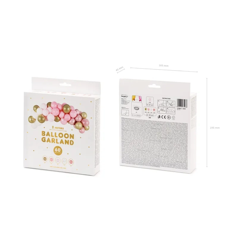 Rózsaszín léggömb girland, 200 cm