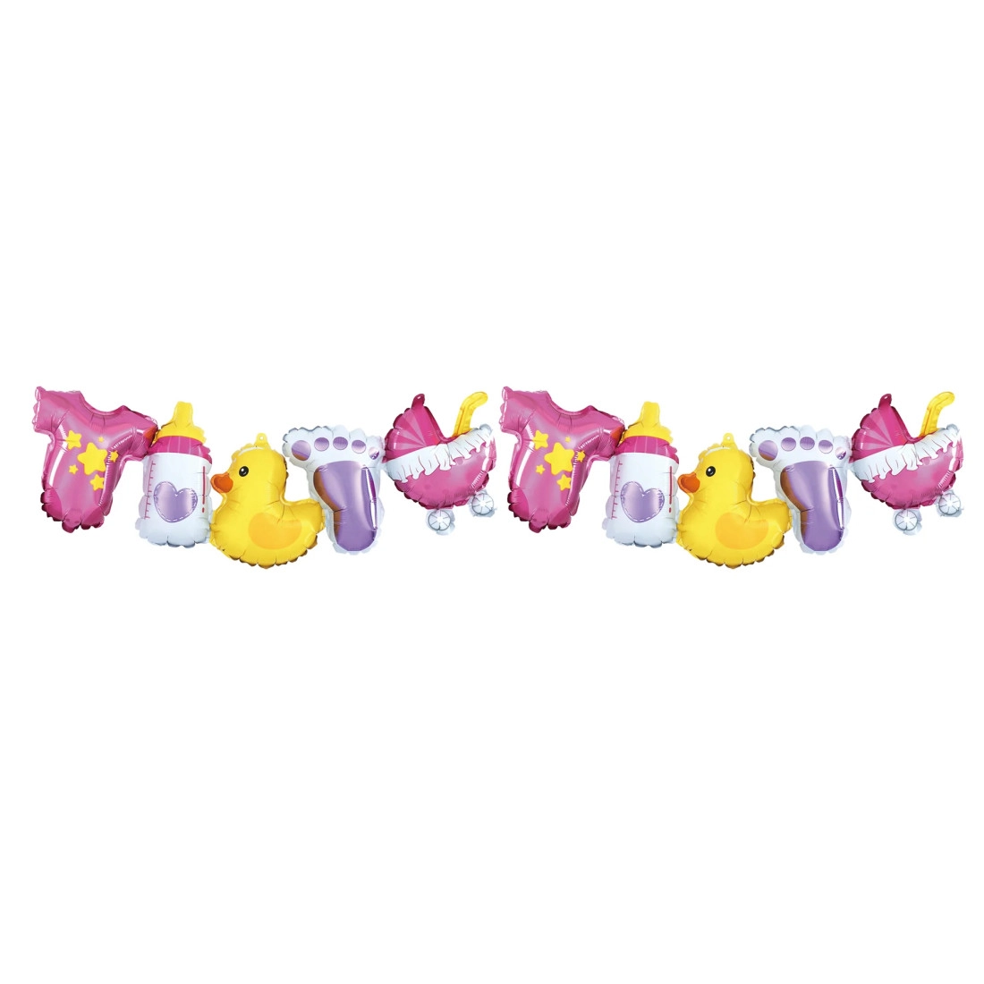 Ghirlandă cu baloane roz pentru fetiță, 206 x 34 cm