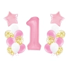 Rózsaszín léggömb szett kislány első születésnapjára