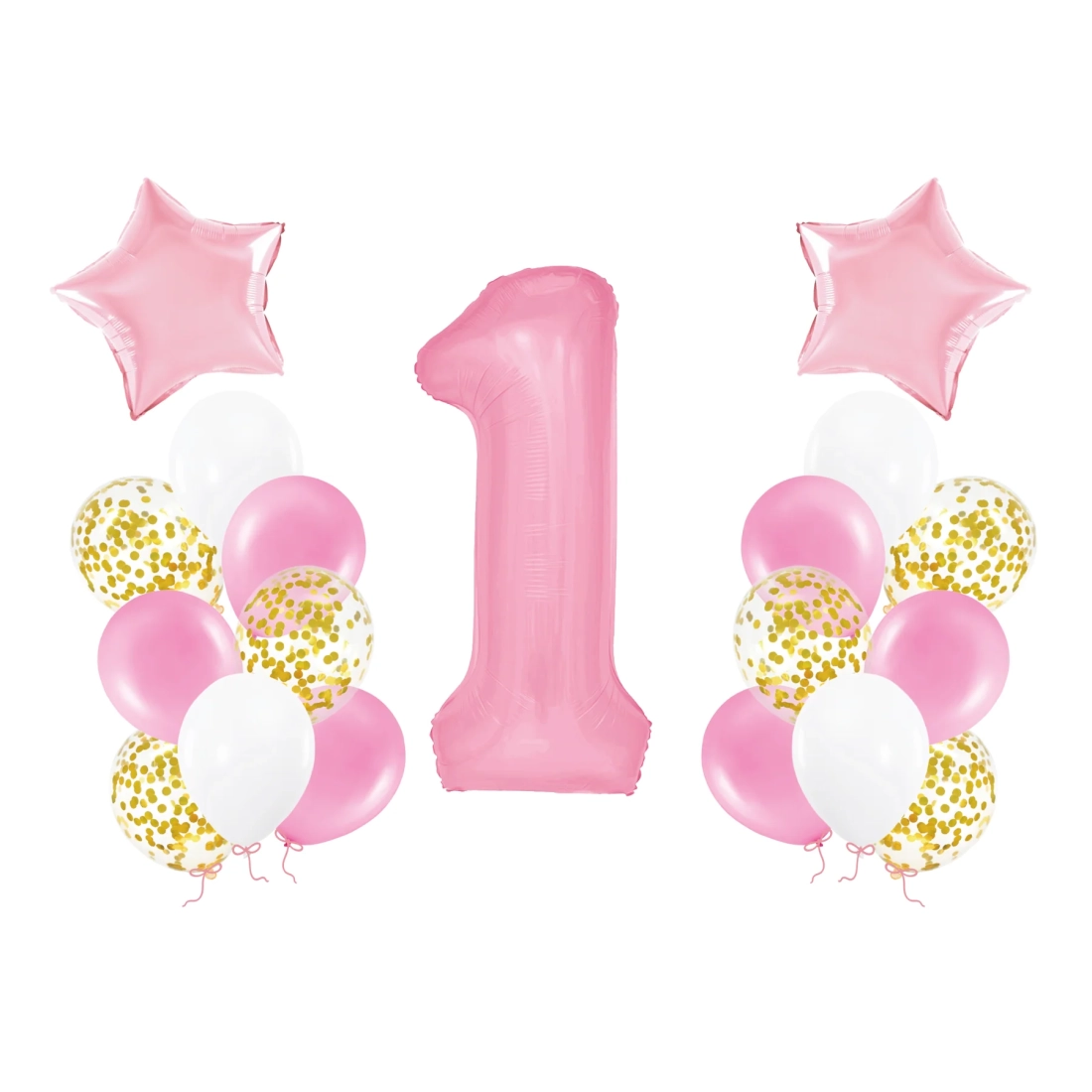 Rózsaszín léggömb szett kislány első születésnapjára
