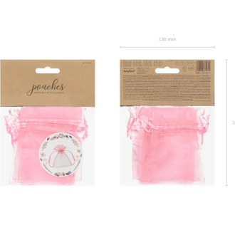 Rožnata organza vrečka 10 cm – darilno pakiranje 10 kosov