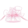 Rózsaszín organza tasakok 25 cm esküvői ajándékokhoz, 10 db