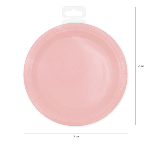 Rózsaszín papírtányérok 18 cm – 6 db Rózsaszín papírtányérok 18 cm – 6 db