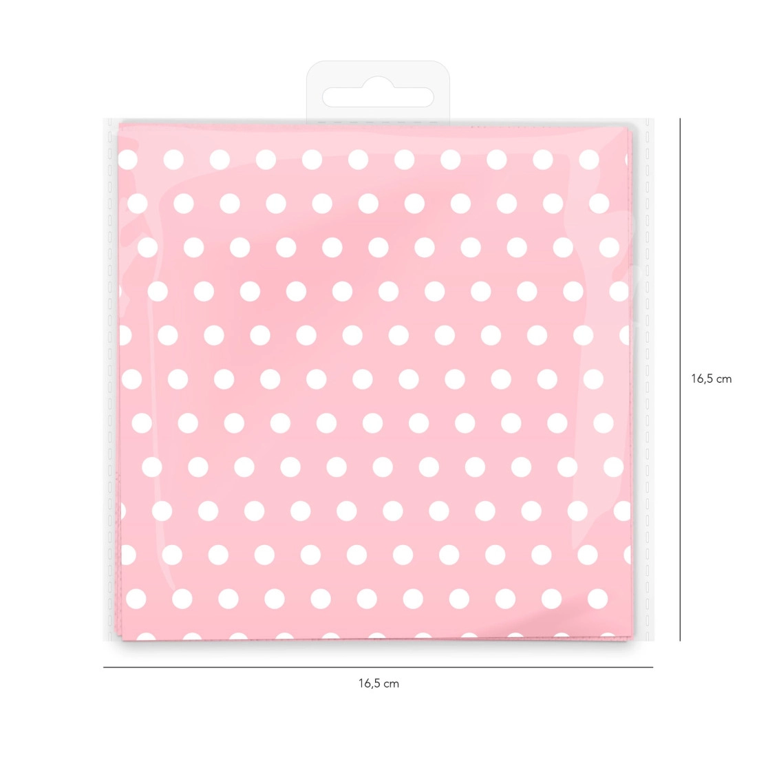 Șervețele roz cu buline albe, 10 buc.