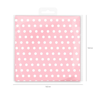 Rožnati prtički z belimi pikami, 10 kosov