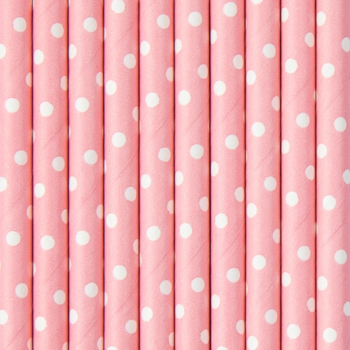 Paie roz cu buline, 10 buc.