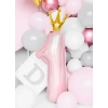 Balon folie roz roz cifră 1 cu coroană aurie, 92 cm