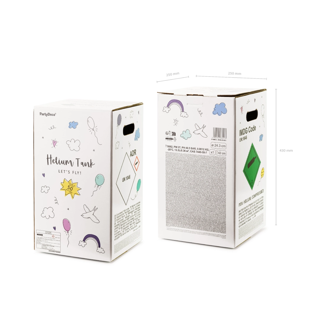 Rózsaszín héliumos lufikészlet – palack 50 lufihoz