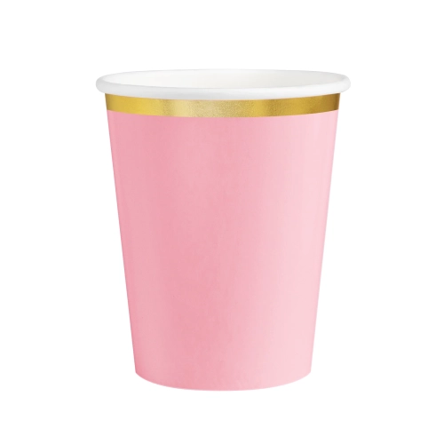 Rózsaszín papírpohár Classic Gold, 220 ml, 6 db-os készlet