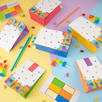 Vrečke za bonbone Stavebni set, komplet 6 kosov