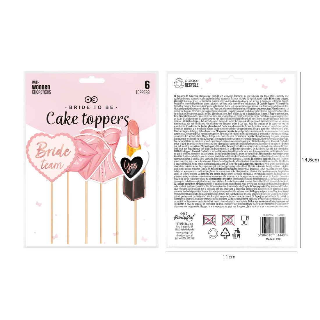 Set de 6 decorațiuni pentru tort „Bride to be” – toppere pentru petrecerea burlăcițelor